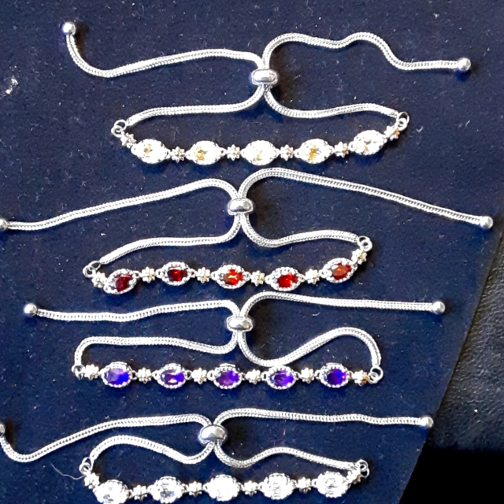 Gemstone bolo bracelets